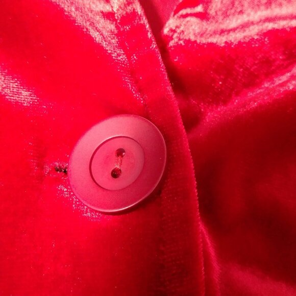 Vintage Y2K Magdalena Velour Duster Shirt S Red Whimsigoth Renaissance Vampire - Picture 15 of 16
